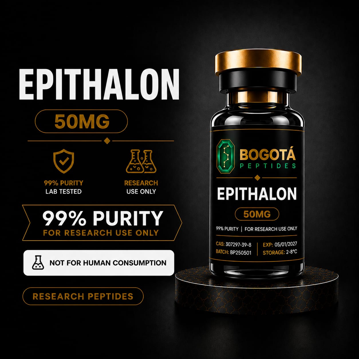 Epithalon 50mg Research Peptide Colombia