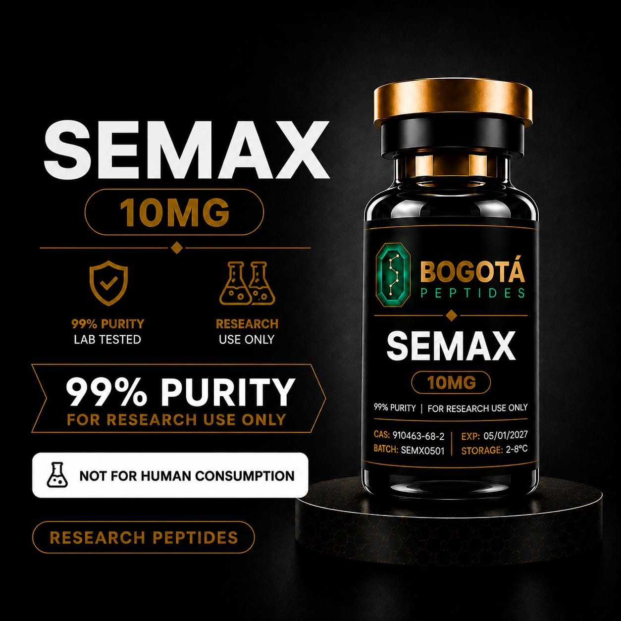 Semax 10mg Colombia Research Peptide | Bogotá Peptides