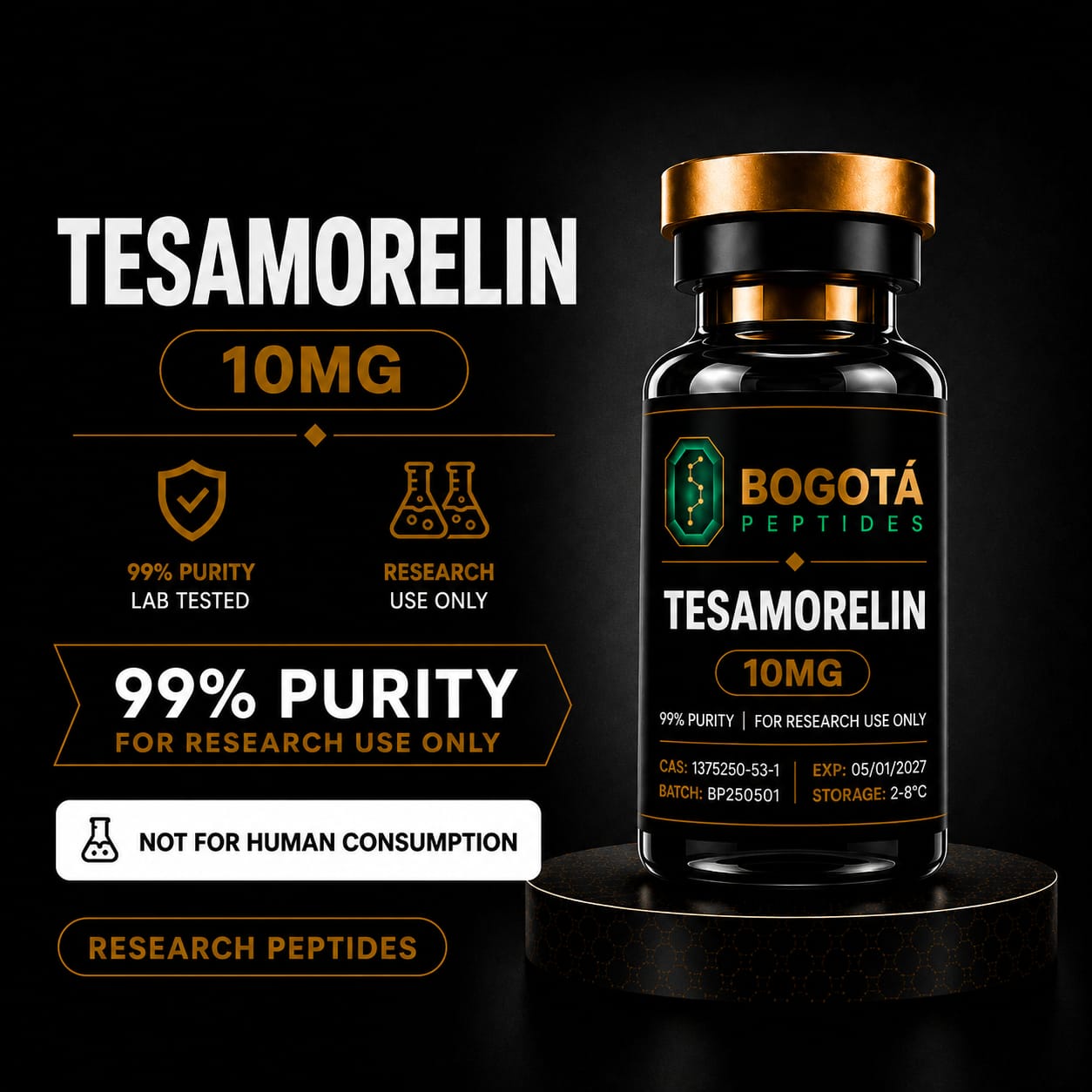 Tesamorelin 10 mg en Colombia | Bogotá Peptides